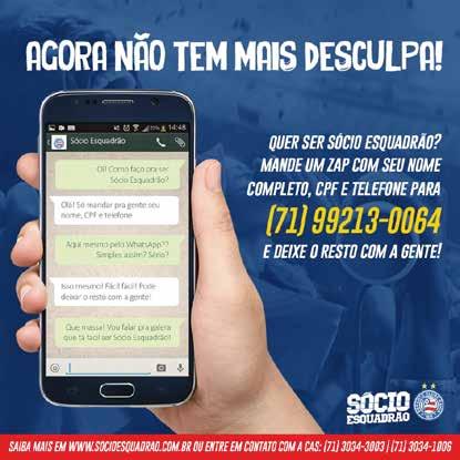 ESPORTE CLUBE BAHIA SÓCIO ESQUADRÃO PRESIDENTE: Guilherme Bellintani VICE-PRESIDENTE: Vitor Ferraz DIRETOR DE FUTEBOL: Diego Cerri GERENTE DE FUTEBOL: Jayme Brandão COORDENADOR DE FUTEBOL: Miguel