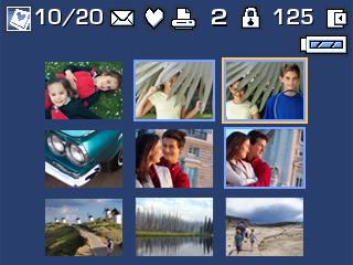 Como fotografar e gravar vídeos Seleção de várias fotos durante a revisão Utilize o botão Set (Conjunto) para criar um conjunto de fotos para revisão e para executar outras funções, como Excluir