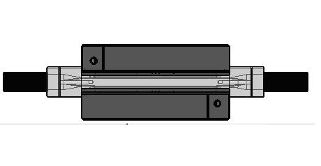 Figura 3-3 - Vista isométrica da seção de teste Figura 3-4 - Vista lateral da seção de teste A seção tinha a forma de um canal de seção reta retangular de 10 x 40 mm (altura x largura) e com 150 mm