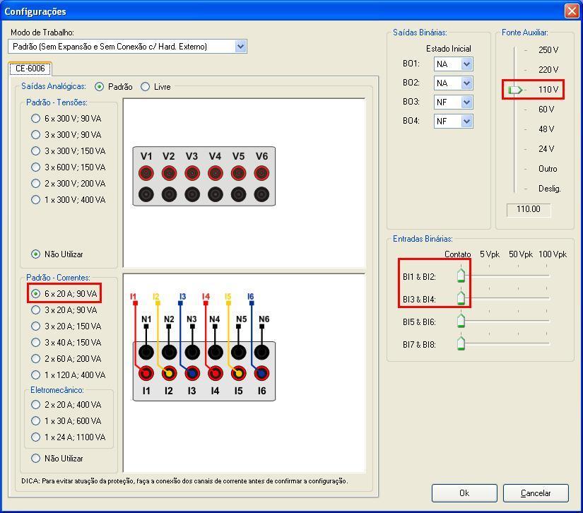 5. Configurações de Hardware INSTRUMENTOS PARA TESTES ELÉTRICOS Clique no ícone ilustrado abaixo ou utilize o atalho Ctrl + h.
