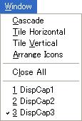 k Menu Window Dados capturados Menu Descrição Cascade Empilha janelas de dados capturados. Tile Horizontal * 1 Organiza de modo horizontal as janelas de dados capturados.