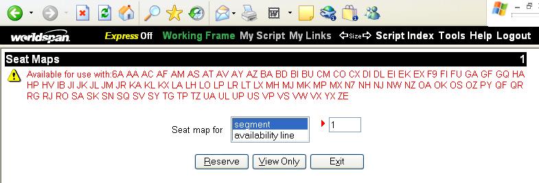 2- Acessar SCRIPT INDEX, em seguida clicar em SEAT MAPS- GO!