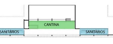 cantina e os sanitários.