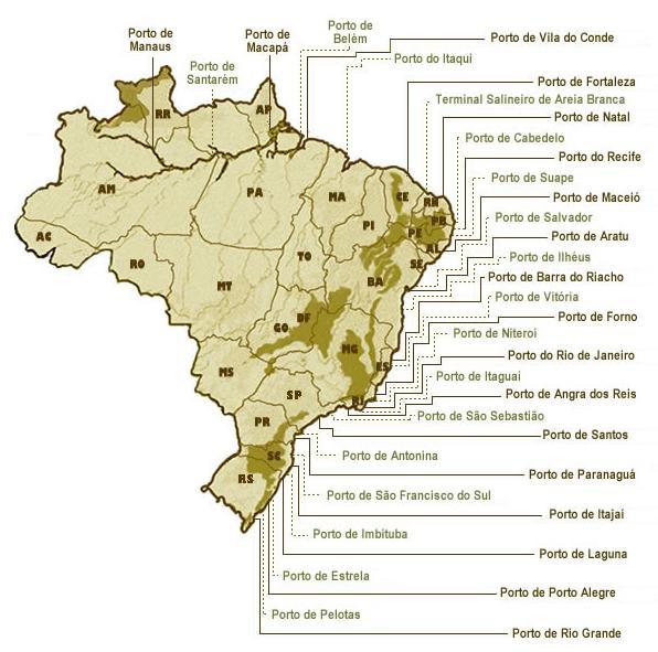 Posicionamento Estratégico Vocação Específica e Análise Concorrencial Brasil 43 Rede Portuária Consideraram-se as seguintes infra-estruturas portuárias: Portos de Belém, Santarém e Vila do Conde