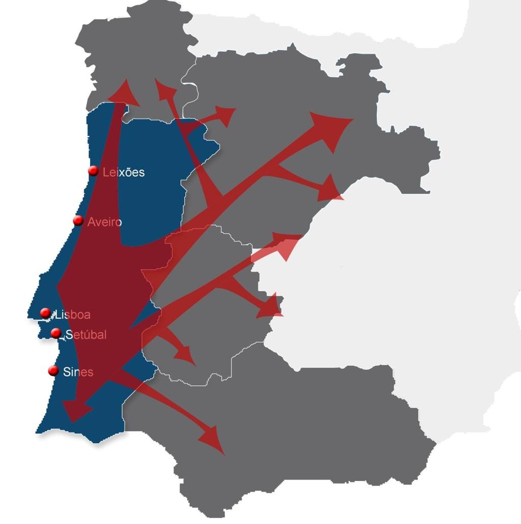 Posicionamento Estratégico Vocação Específica e Análise Concorrencial Portugal 62 Rede Portuária A rede portuária de Portugal integra os seguintes portos principais: Porto de Leixões Porto de Aveiro