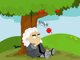 Lei de Newton para a Gravitação Universal Conta-se que Isaac Newton desenvolveu a ideia de uma força de atração entre os corpos ao ver uma maça cair de uma macieira.