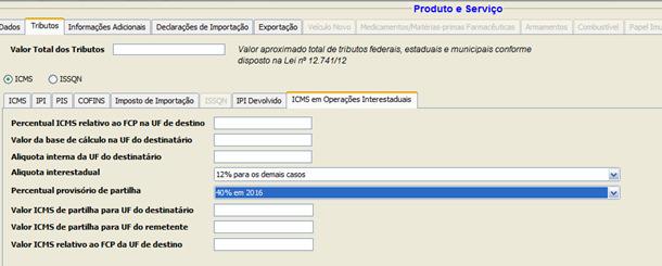 Essa partilha tem que ser informada no preenchimento da NF-e, por produto, devido cada um ter a possibilidade de ter uma tributação diferenciada.