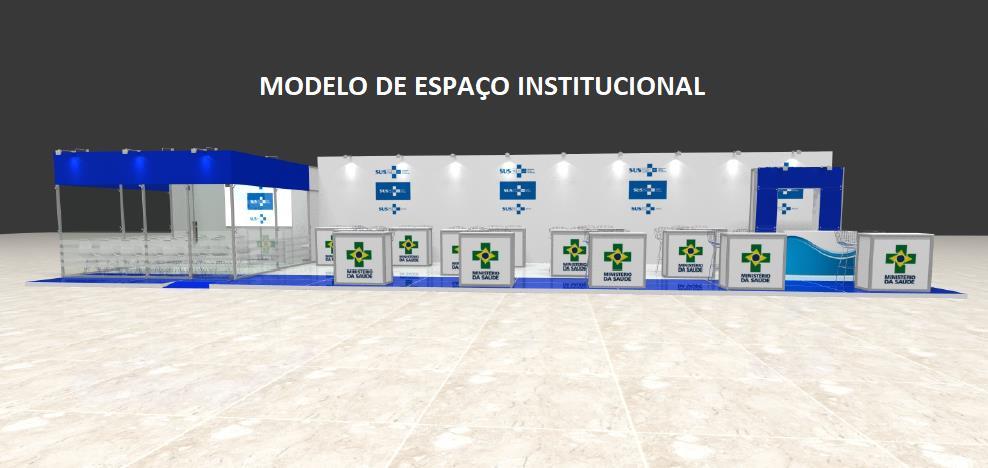 2.3 ESPAÇO INSTITUCIONAL - MODELO EXEMPLIFICATIVO: 2.3.1 Estande especial, medindo 8,00m x 30,00m (oito metros por trinta metros), totalizando 240m² (duzentos e quarenta metros quadrados). 2.3.2 Os