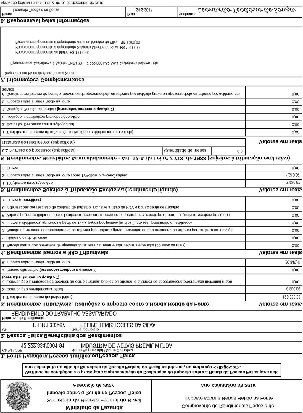 COAD FASCÍCULO 06/2017 FONTE FUNDAMENTAÇÃO LEGAL: Lei 9.779, de 19-1-99 artigo 16 (Portal COAD); Lei 11.482, de 31-5-2007 (Fascículo 23/2007); Lei 13.149, de 21-7-2015 (Fascículo 29/2015); Decreto 3.