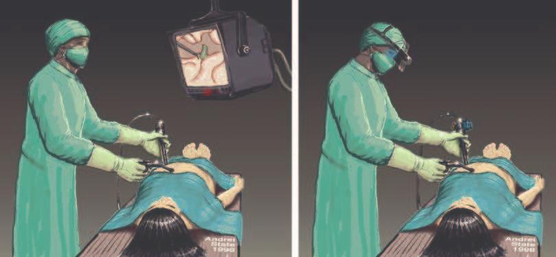 ?? Karlsruhe Endoscopic Surgery Trainer Laproroscopia e Ultrassonografia O médico deve integrar mentalmente a imagem