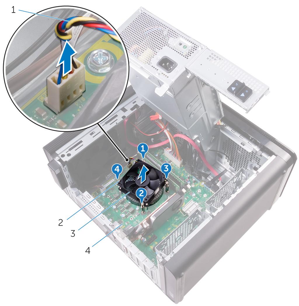 3 Retire o conjunto de ventilador e dissipador de calor do processador da placa de sistema. Figura 33.