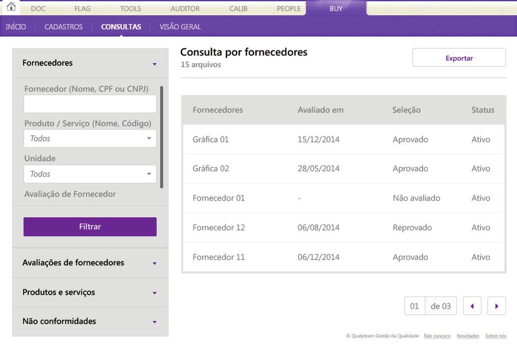 fornecedores em 3