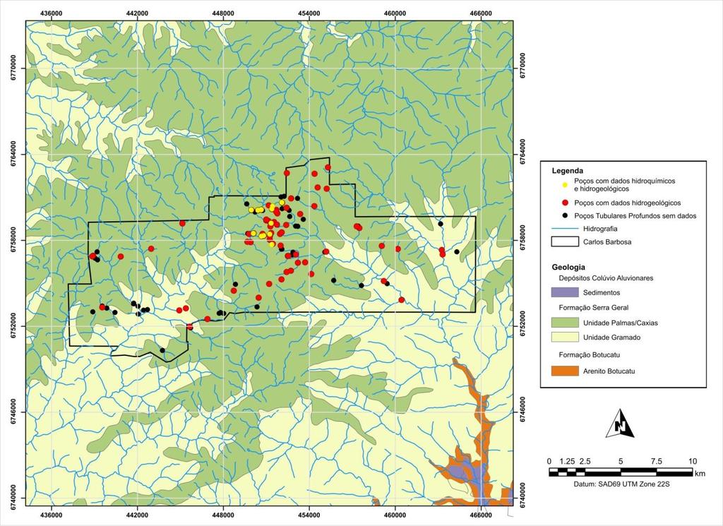 Hidrogeologia e hidroquímica dos aquíferos fraturados 59 Figura 2. Localização dos poços de amostragem.