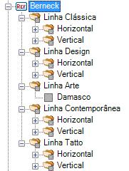 Como padrão deve adotar-se veios verticais para todos os acabamentos. 2. Cadastrar os materiais em ordem alfabética, dentro de cada linha. 3.