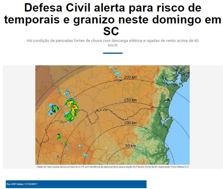 ANEXO I A seguir são apresentadas matérias veiculadas na imprensa acerca do evento climático