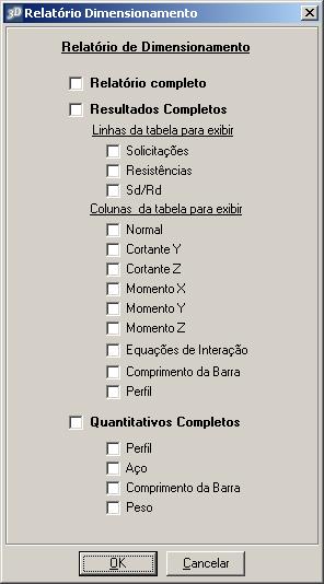 dessa Geração Automática. 8.3 Relatório do DIMENSIONAMENTO Será utilizado para mostrar o relatório do dimensionamento.