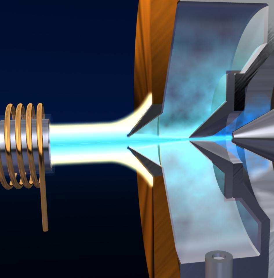 Interface Plasma Cone de amostragem Skimmer Interface permite a amostragem dos íons do plasma a pressão atmosférica para um sistema de alto vácuo formada pela cone de amostragem e pelo skimmer