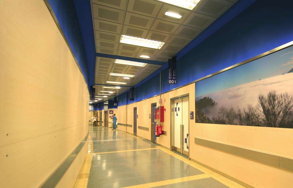 Utilização de painéis ignífugos Hospital de Cruces (Piso inferior),