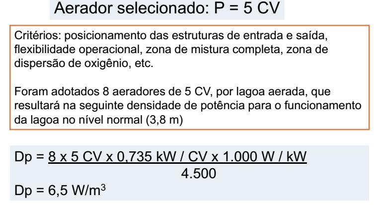 Escolha dos aeradores e