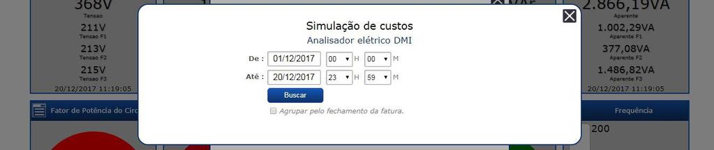 Para criar o resumo de custos, primeiro selecione seu relatório desejado, e então clique sobre o botão