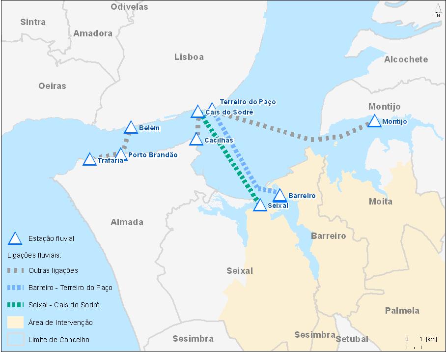 O estuário do Tejo funciona como uma importante infraestrutura de transporte metropolitana O estuário do Tejo: Desempenha um importante papel enquanto espaço de transporte fluvial de passageiros;