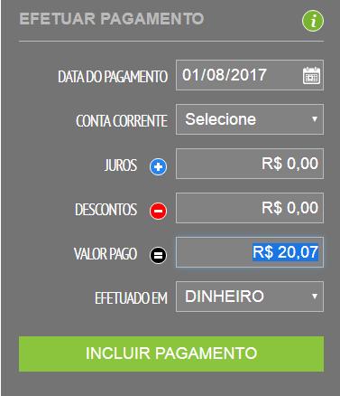 EFETUE UM PAGAMENTO Acesse o menu FINANCEIRO > PAGAMENTOS > CONTAS A PAGAR. Selecione a conta desejada e clique em EDITAR.