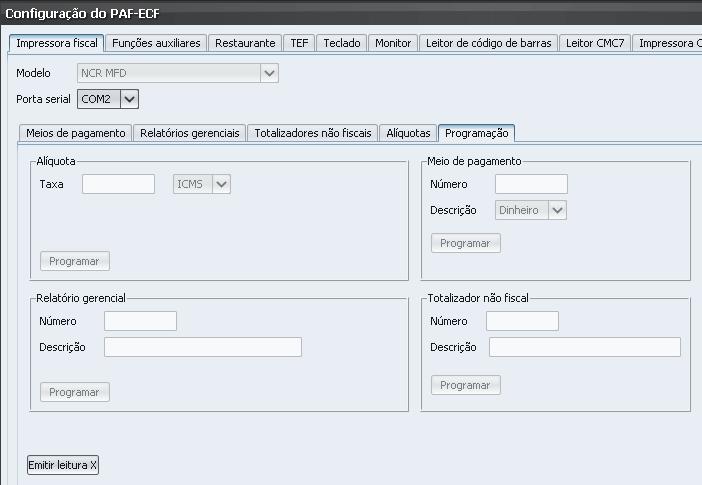 Pág 42 de 107 Para efetuar uma programação preencha o campo desejado e clique no botão Programar correspondente :: Funções auxiliares :: Nesta tela é possível configurar as funções auxiliares do