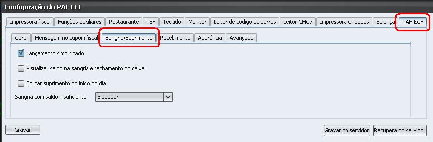 solicitar o suprimento no início do dia, quando o saldo do caixa for R$ 0,00 (zero) Sangria com saldo insuficiente configura a ação que o UNIPaf toma quando o operador realizar uma sangria com saldo