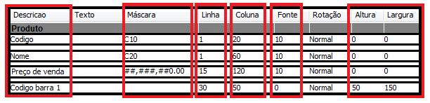 altura e largura 4º - Clique no botão "Gravar" para finalizar a configuração 5º - Para visualizar a etiqueta será necessário fazer a emissão da mesma em formato, você