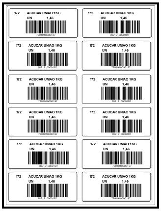 Pág 69 de 107 Exemplo de configuração de etiquetas para impressoras Zebra e Argox Na configuração de modelos de impressão de etiquetas para impressoras do tipo Argox ou Zebra, existe uma configuração
