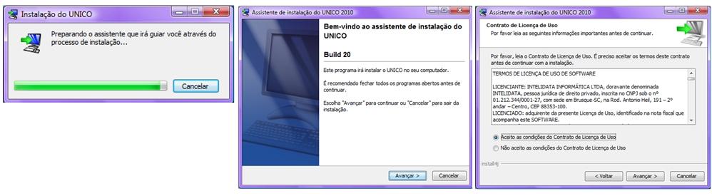 Pág 83 de 107 Ter no minímo uma filial; Ter comprado a licença E2010 - UNICO Enterprise; Ter a filial cadastrada como cliente no site do Sistema UNICO Inicie clicando no ícone de instalação: