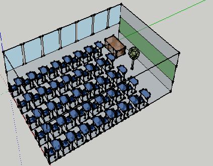 2 Figura 7: Sala E-35 com cortina aberta (ca) e com cortina fechada (cf) Para fazer a à sala