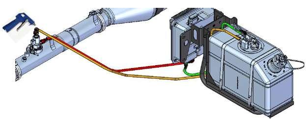 H) Injetar ar comprimido (sentido DCU Injetor ) para extrair impurezas do tubo.
