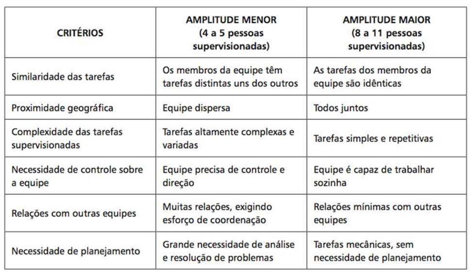 Amplitude Administrativa Decisão importante: quantas