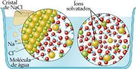 Na dissociação do sal as moléculas são