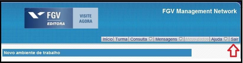 2.6 - Sair Faz o logout do usuário no site FGV Management Network.