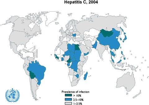 Epidemiologia A hepatite C crónica é uma patologia com distribuição pandémica (Figura 1).