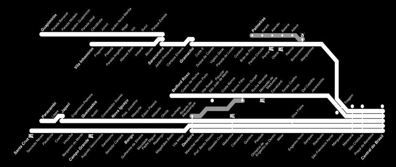 total de 270 quilômetros de extensão e com 102 estações.