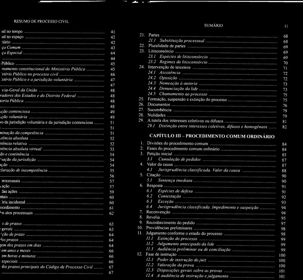 A tutela dos interesses coletivos ou difusos... 81 29.1 Distinção entre interesses coletivos:..dif~~ ;; ~..i;~ ;;,;;~~~;; ::::::: 82 CAPÍTULO III - PROCEDIMENTO COMUM ORDINÁRIO I.