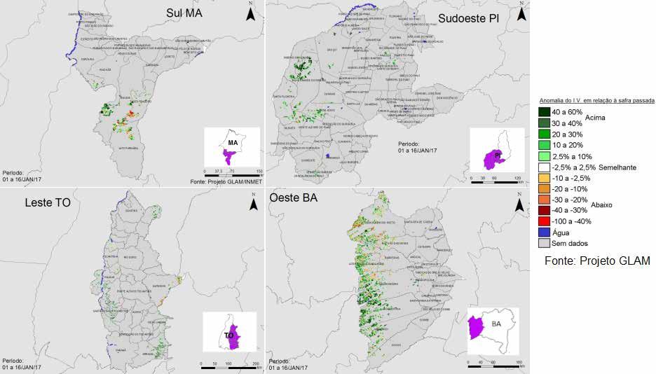 8.2.8. Matopiba Figura 14 Mapa de anomalia do IV das lavouras de grãos em relação ao ano passado Gráfico 58 - Evolução temporal do