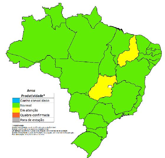 Figura 22 Mapa da produção agrícola Arroz Fonte: Conab/IBGE.