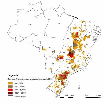 Figura 24 Mapa da produção agrícola Feijão primeira safra Fonte: Conab/IBGE.