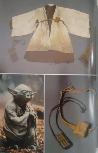 28 Figura 4 Detalhes do traje de Yoda no Episódio V Fonte: Star Wars Costumes (2014). No Episódio VI, Yoda está bastante debilitado por causa de sua idade avança.