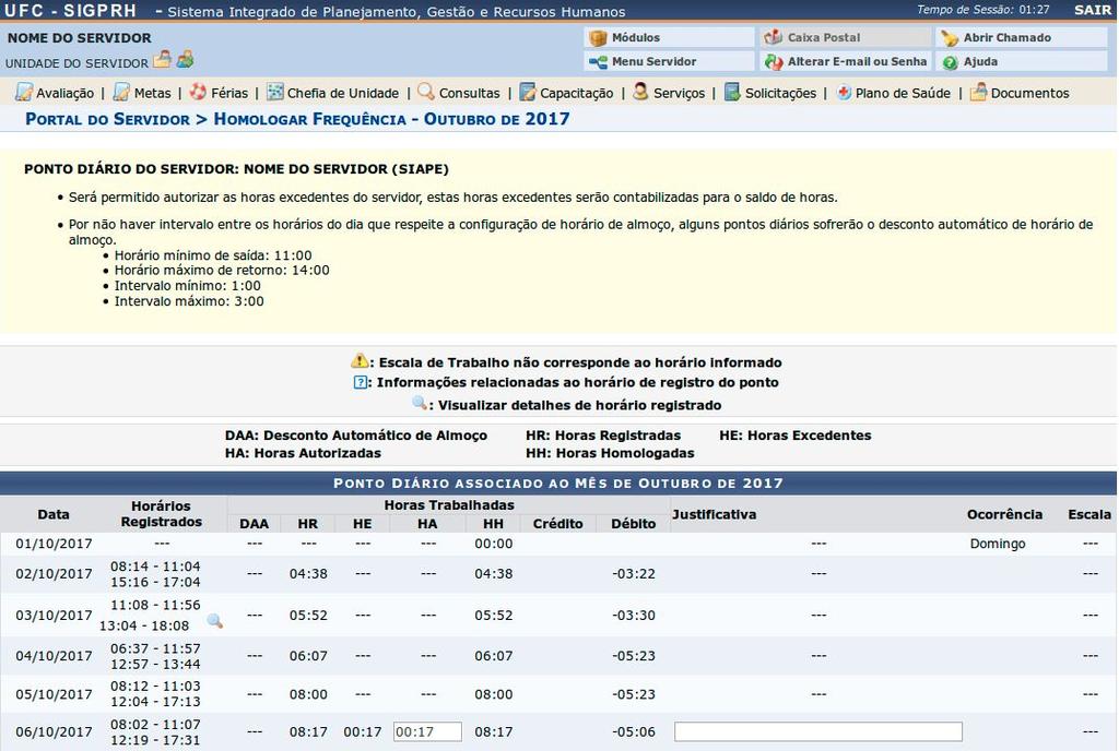 5.4. O gestor pode analisar se autoriza ou não as horas excedentes realizadas pelo