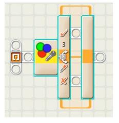 Figura 25: Visualização do bloco Switch utilizando o sensor de cor. Agora devemos definir as ações a serem tomadas.