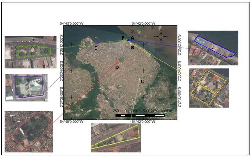 86 Figura 1 Localização geográfica dos pontos de coleta de amostras de solo em Santarém PA.