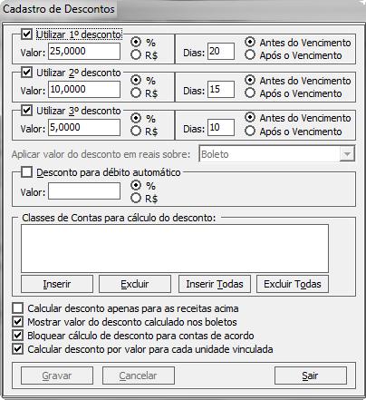 f) O valor do desconto calculado, depende unicamente da configuração realizada para este recurso.