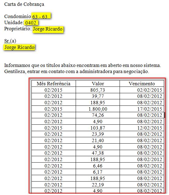 Importante: Ao clicar em Gerar em ambos os documentos sem que tenha sido selecionado o documento,