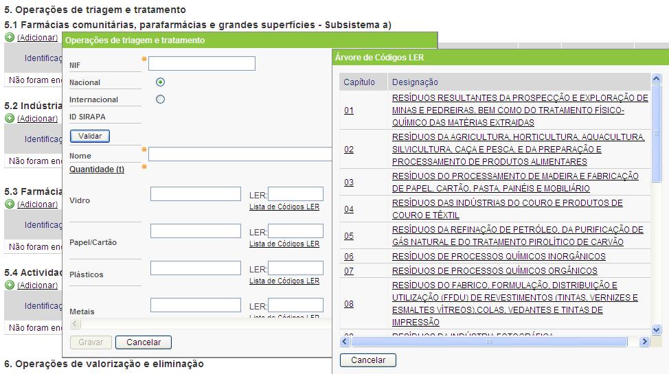 dos intervenientes A identificação dos diversos intervenientes na gestão de resíduos (produtores,