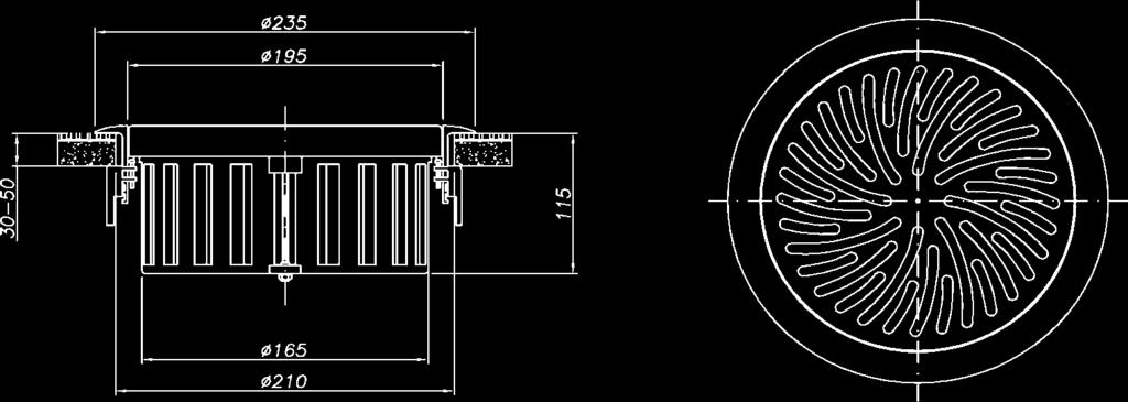 Série Pavimento 5 Modelos e dimensões DSA PLACA DE PAVIMENTO (FURO) SEGUNDO O QUADRO Tamanho Ø A Ø B C A 1 DIFUSOR 2 DIFUSORES 3 DIFUSORES 4 DIFUSORES MÁXIMO MÍNIMO